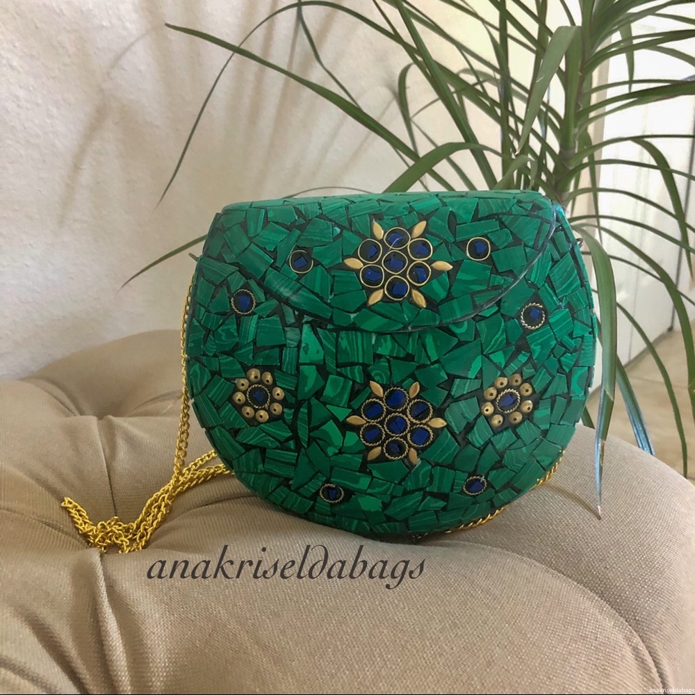 Mosaic Metal Purse Green